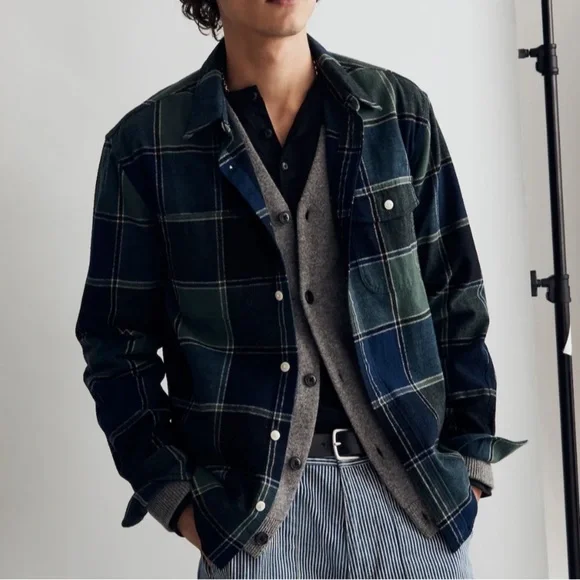 Madewell Flannel Mens XL Plaid Work Shirt Heavyweight Easy Fit Farmer Outdoors - Picture 8 of 11